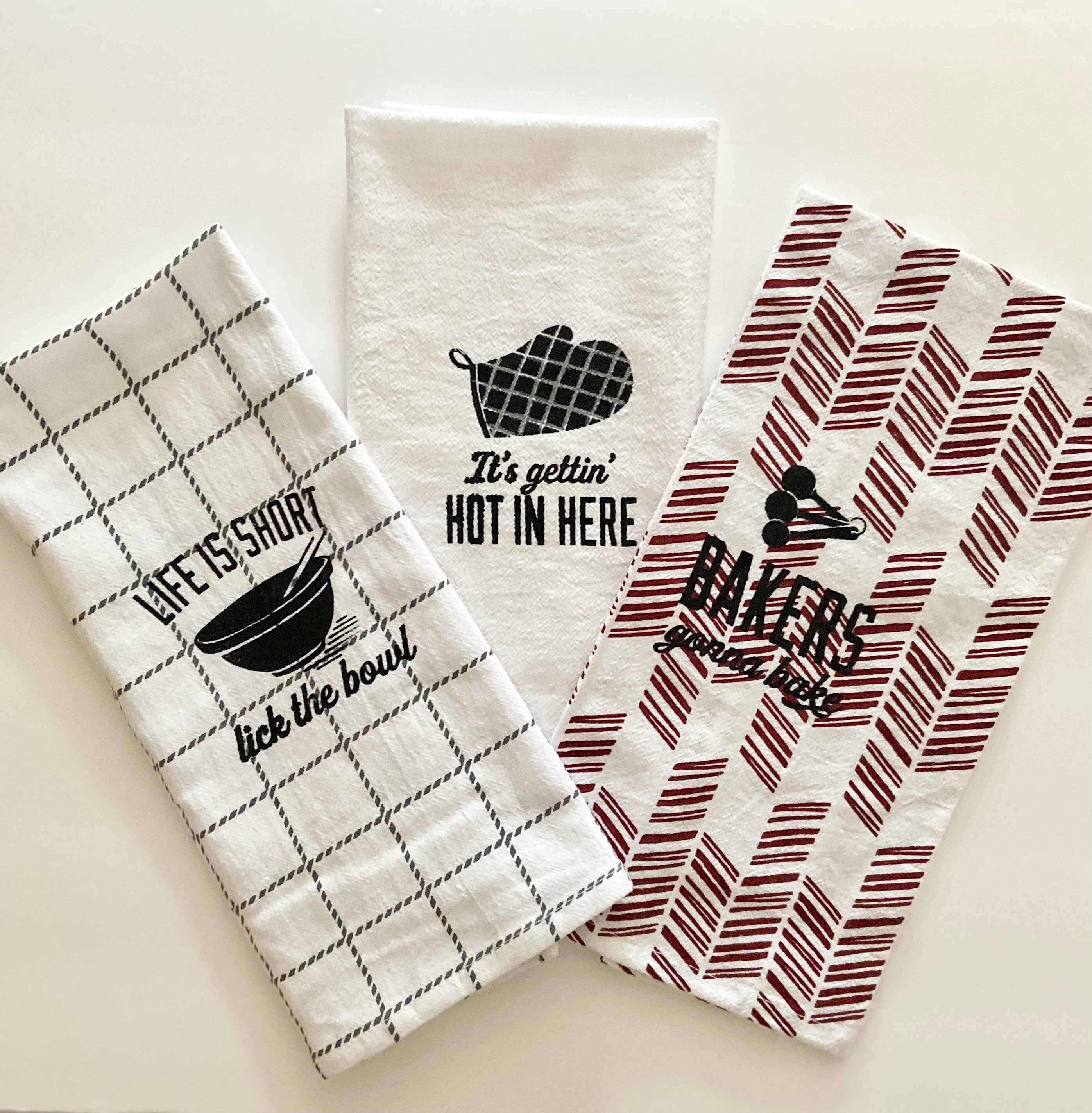 Set of 3 sassy kitchen towels Etsy