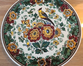 Zeer mooi bord Delfts Handpainted Made in Holland met vogels