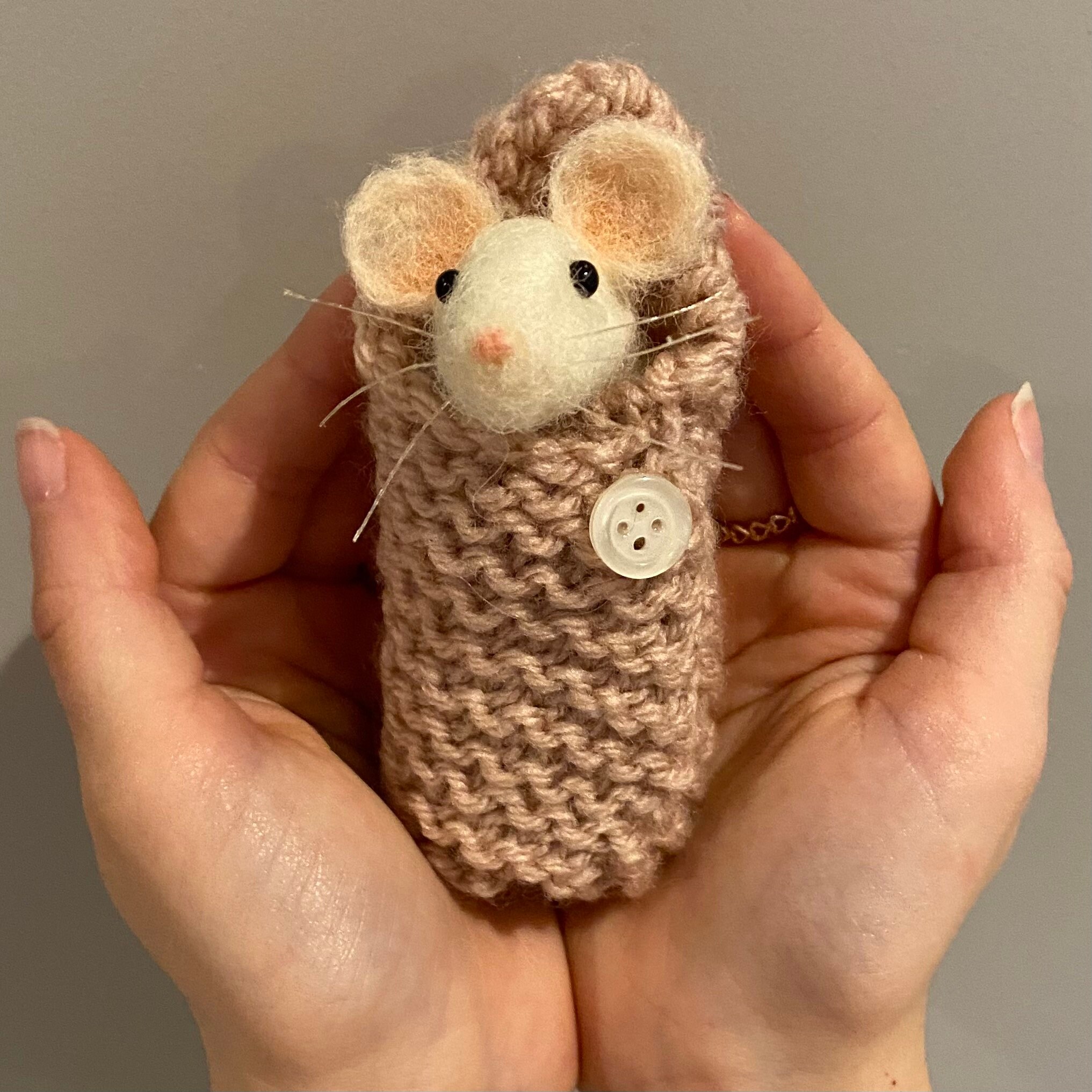Mouse snugly wrapped in knitted blanket Etsy
