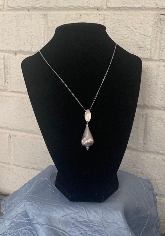 Sarah Coventry Drop Brushed Silver Necklace