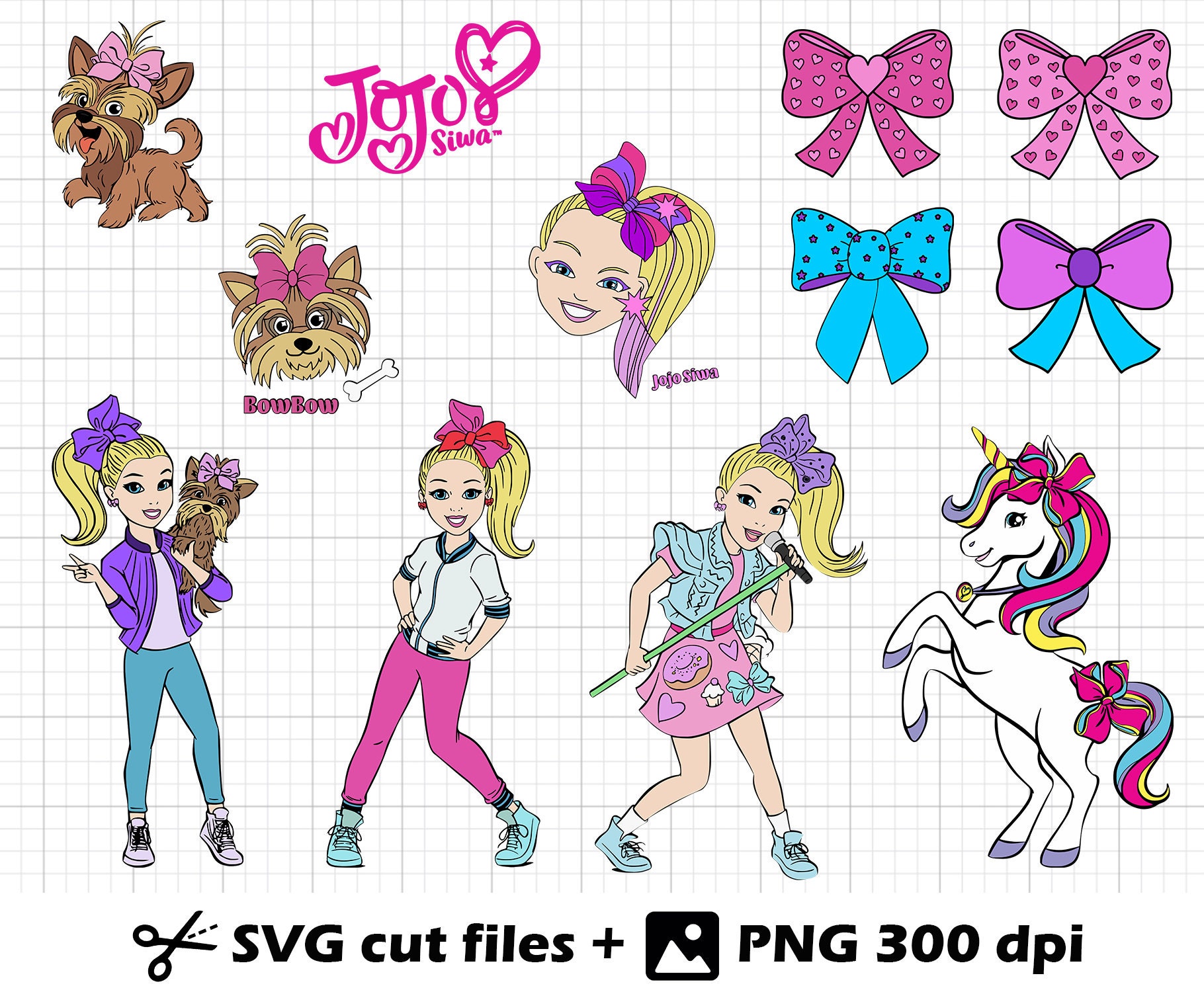 Jojo siwa svg Jojo siwa png Jojo bow svg | Etsy
