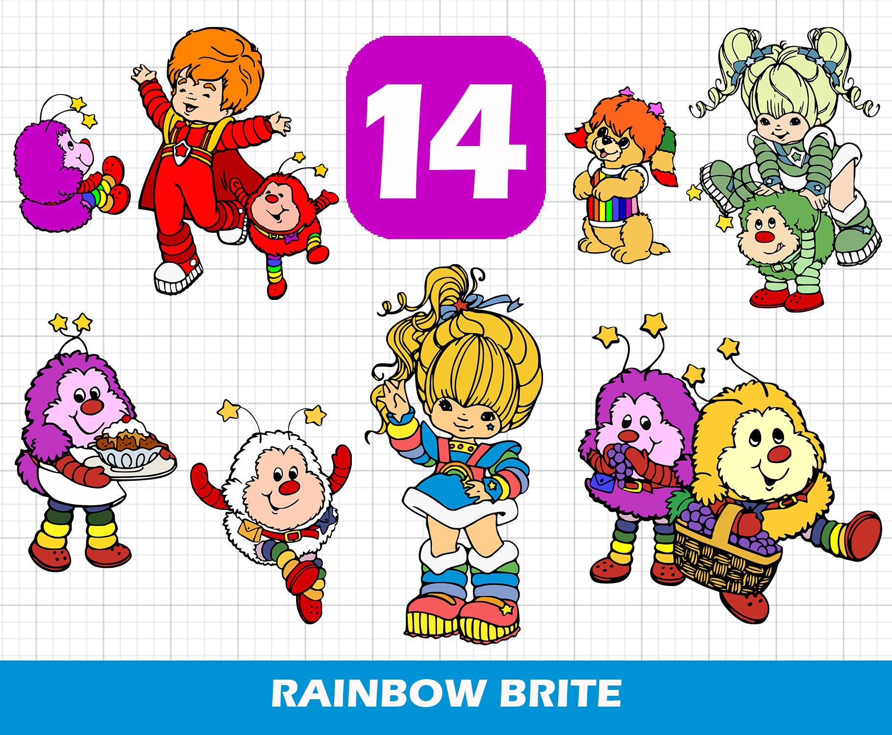 Rainbow brite svg Rainbow brite clipart | Etsy