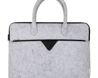 Eco-friendly Recycled Material Light Grey Felt Fabric Office Laptop Bag