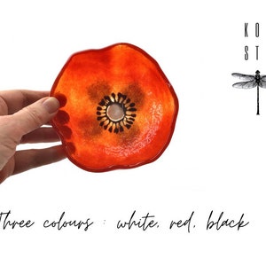 Bowl, Glass Art, Hand Bowl, Soul Sister Gift, Table Decor, Fruit Bowl, Salad Bowl, Poppy, Wedding Gift
