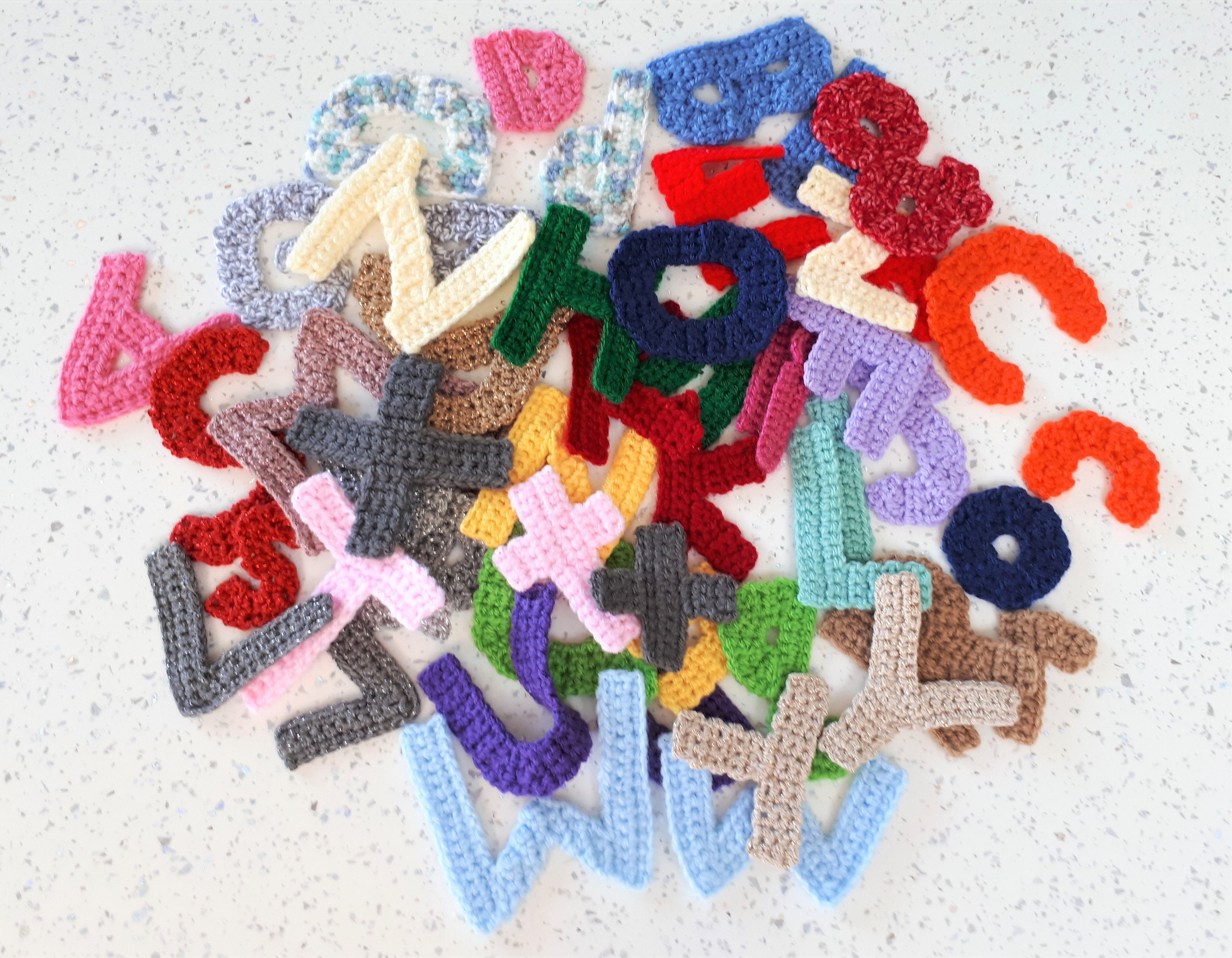 7 9 Letters Appliques Crochet Name Applique Small and Etsy