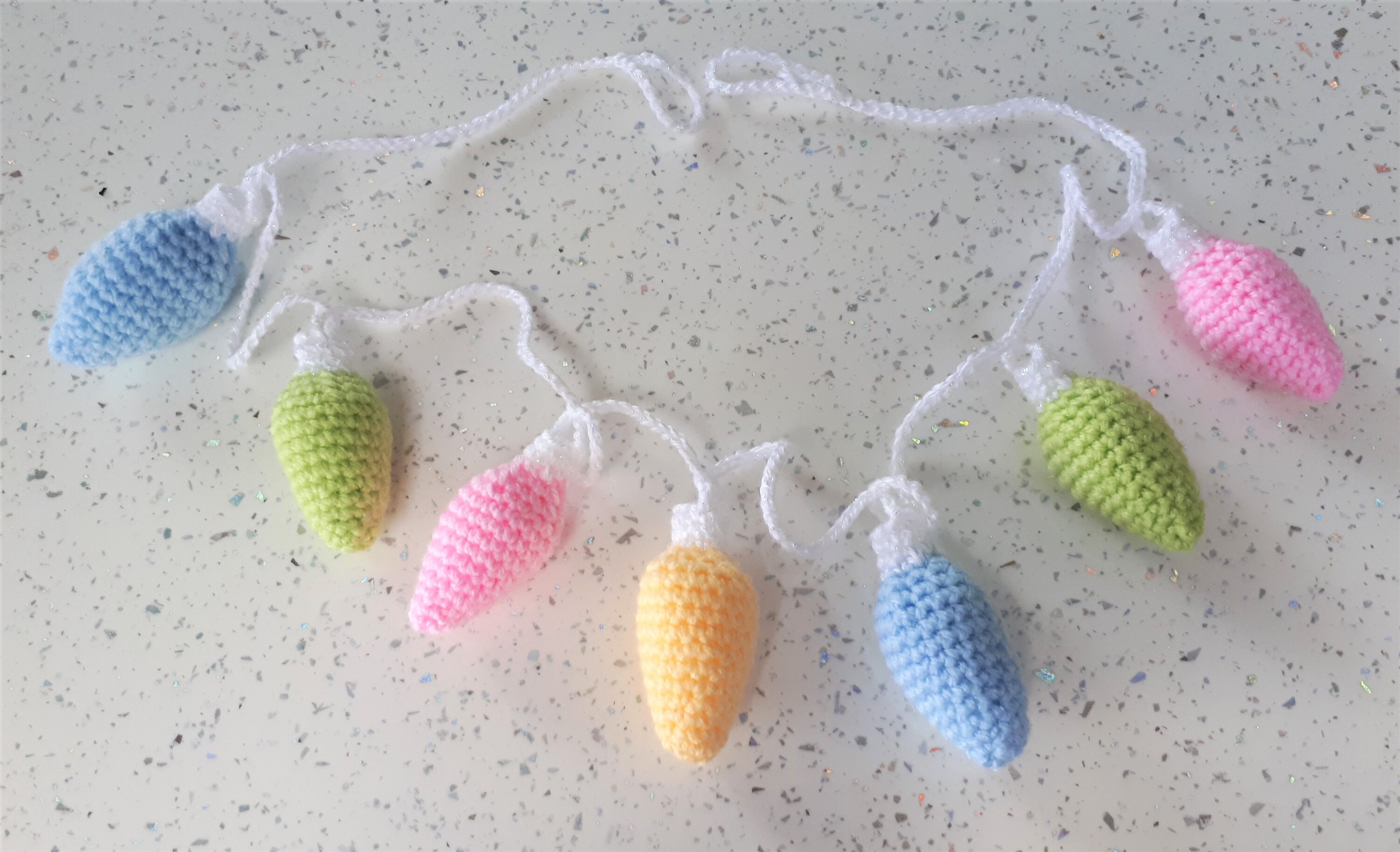 Crochet Fairy Lights Garland Pastels Fairy Lights String Etsy
