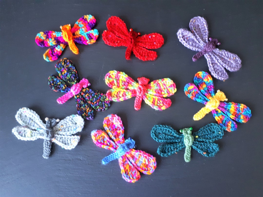 Dragonfly Applique Crochet Appliques Insect Dragonflies Choice of 9