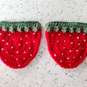 Set of 2 Strawberries Patch Pockets | Customise Your Cardi | Child and Adult Size Options | Matching Strawberry Appliques for Your Outfit