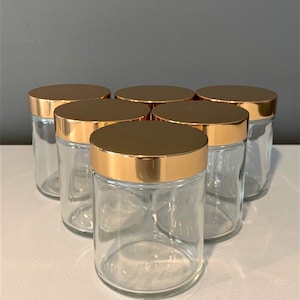 8 oz Mason Glass Jar with Gold Lid