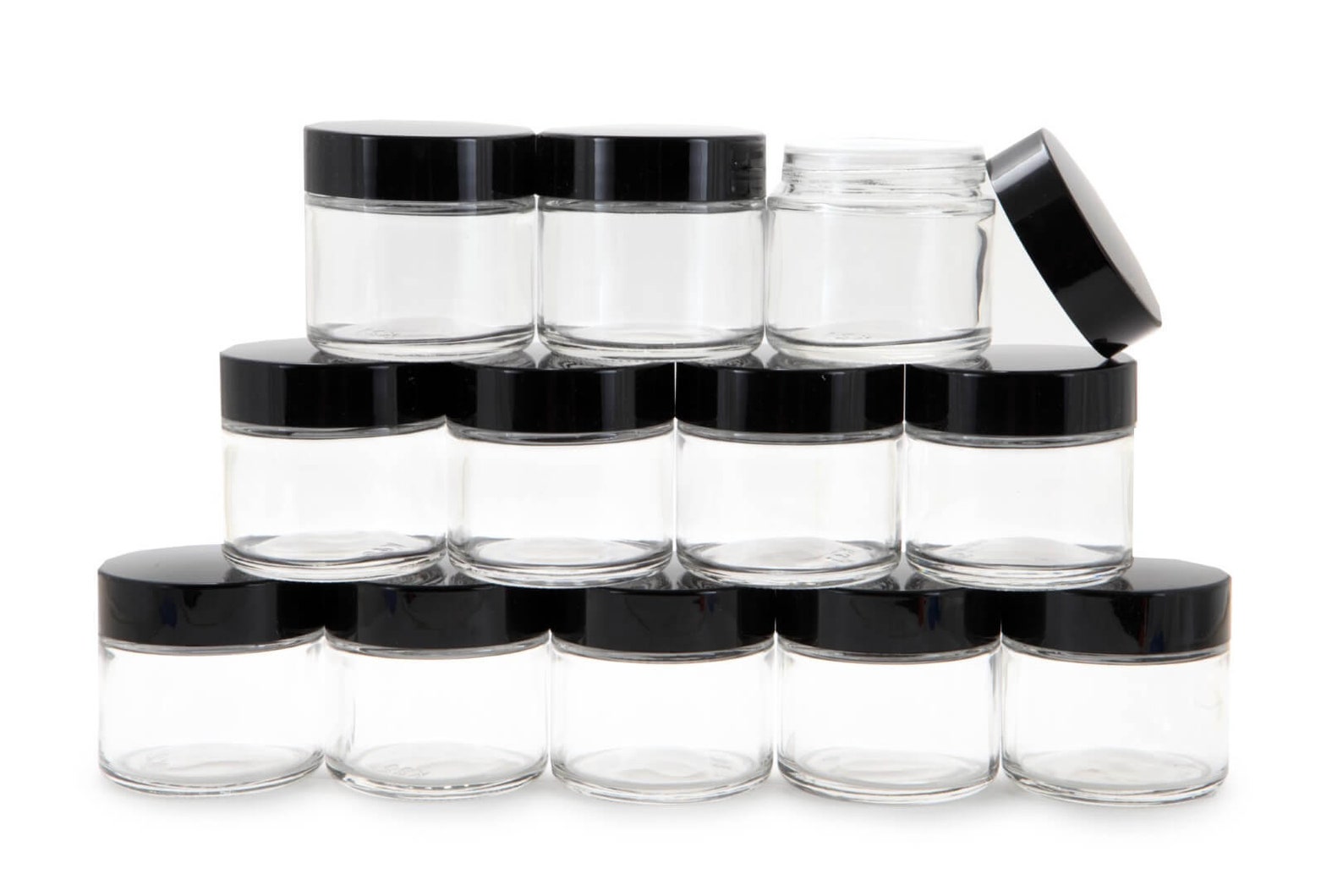 4oz Glass Jar with insulated black plastic lid for Creams Etsy