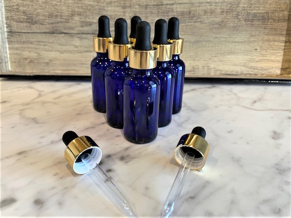 Blue glass bottles for essential oils discount
