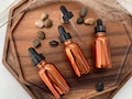 2 oz. (60 ML) Copper Boston Round Glass Bottle with Black Glass Dropper. Great for serums, essential oils, aromatherapy or your own DIY