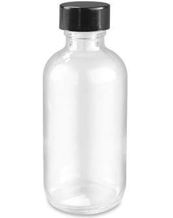 30ML (1 oz) Amber Boston Round Bottles w/ Black Metal Cap