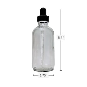 4 oz. Clear Glass Bottles with Black Glass Dropper