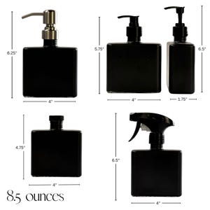 Dispensador de jabón de vidrio reciclado Urban Square / Recargable de 250 ml / Bombas metálicas de diseño / Jabón de manos, jabón para platos / Decoración minimalista imagen 3