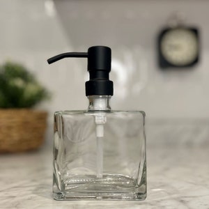 View of Urban Square Recycled Glass Soap Dispenser 8.5oz Refillable Designer ...