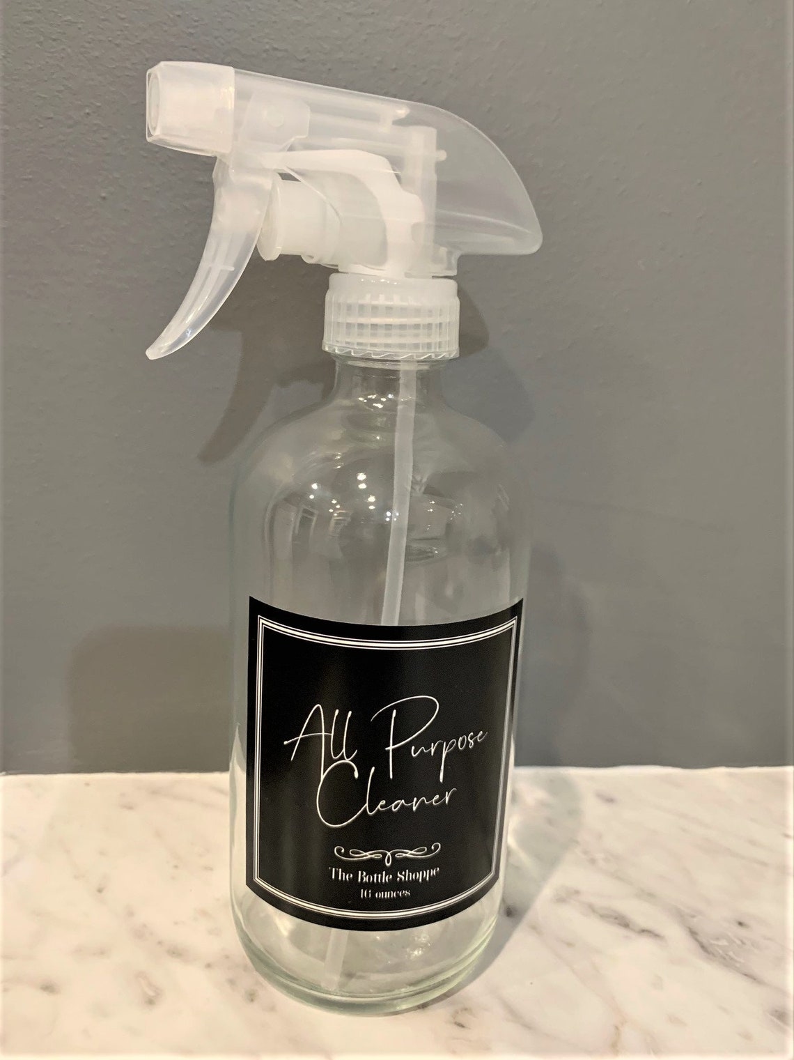 16 oz Clear Glass Spray Bottle All Purpose Cleaner Spray Etsy