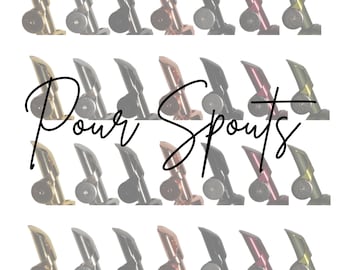 Metal Weighted Pour Spouts | Variety of Colors | Cork or Rubber Based | Perfect for Oils and Vinegars | Minimalist Decor