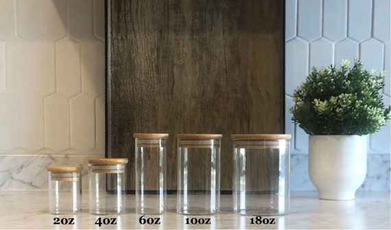 4 Oz. Glass Spice Jars With Bamboo Lid Eco Kitchen Collection