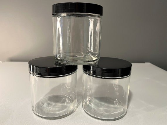 16 Pieces 60 ml/ 2 oz Round Clear Leak Proof Plastic Container Jars with Lids  Plastic