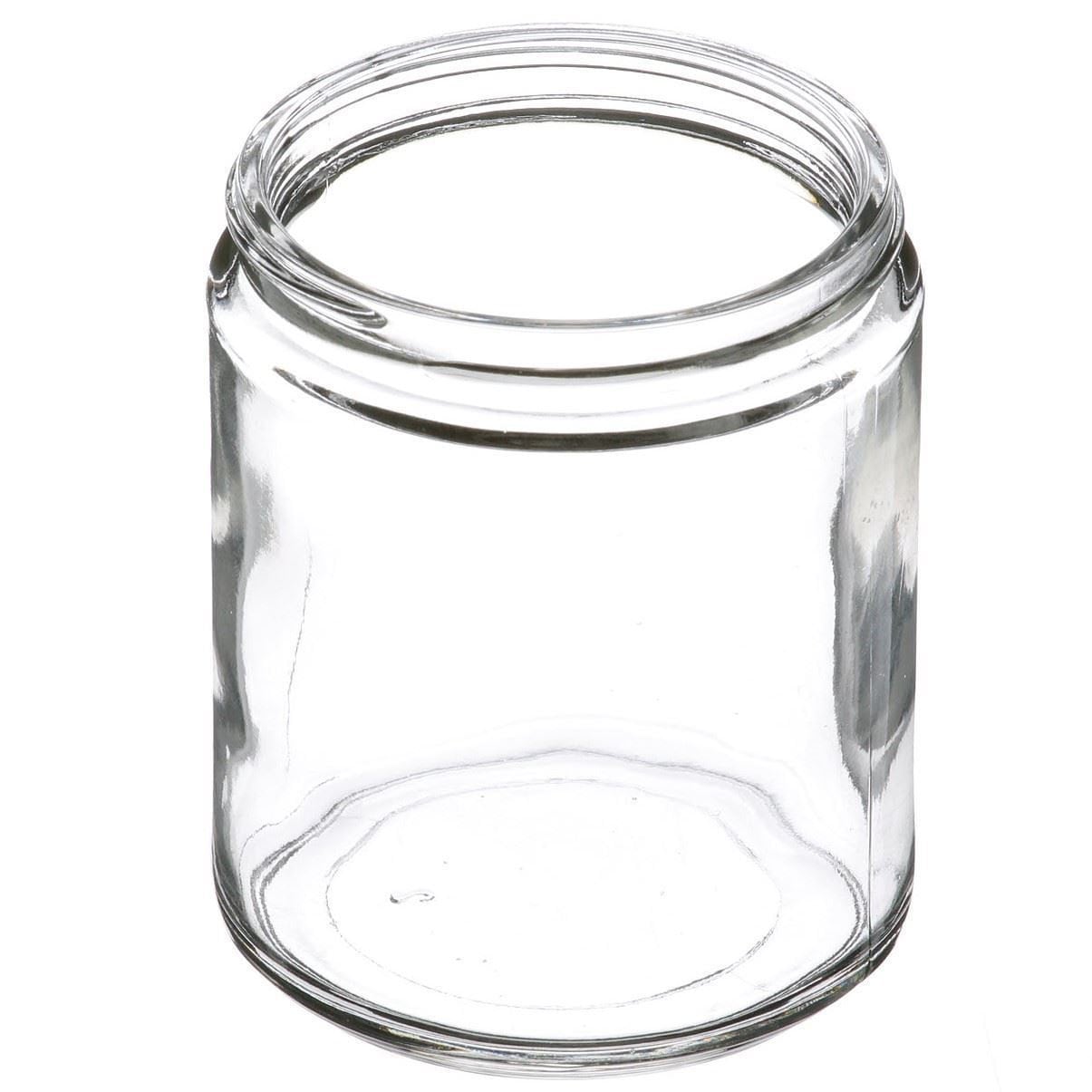 6oz Glass Clear Straight Sided Jars With Black Medal Lug Lid