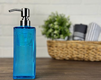 Manhattan glazen zeepdispenser | 17 ounce navulbaar | Meerdere opties | Designer metalen pumps | Handzeepbakje Zeeplotion | Minimalistische decoratie