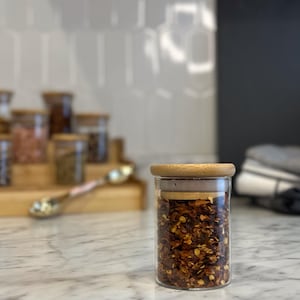 4 oz. Glass Spice Jars with Bamboo Lid | Eco - Kitchen Collection | Glass Spice Jars | Air Tight | 120ml Spice Jar | FREE SHIPPING