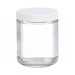 16 oz. CLEAR GLASS Jar Straight Sided with White Plastic Cap / Perfect for scrubs, salt baths, cosmetics, creams, lotion or DIY candles 