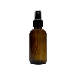 4 oz. Amber Glass Bottles, with Black Fine Mist Sprayer
