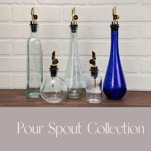 Apothecary Glass Bottles with Weighted Pour Spouts | Variety of Options | Perfect for Oils and Vinegars | Minimalist Decor