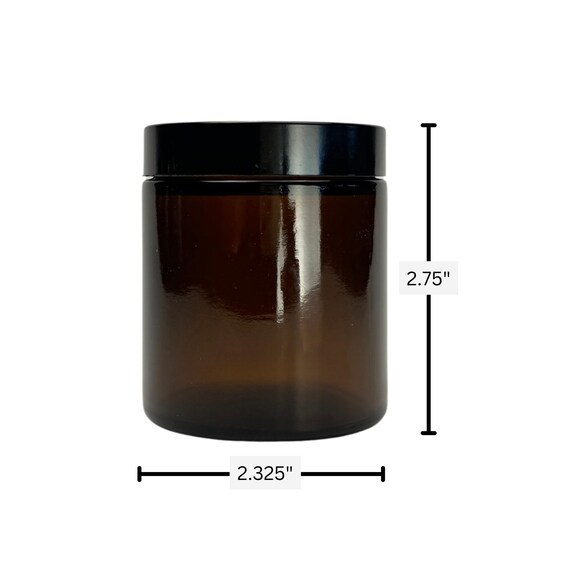 4oz Amber Glass Jar With Insulated Black Plastic Lid for Creams Spice Honey Skincare and Essential Oils. Also Great for Candle Making Etsy
