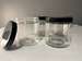 16 oz. CLEAR GLASS Jar Straight Sided w/ Smooth Black Plastic Cap / Perfect for scrubs, salt baths, cosmetics, creams, lotion or DIY candles 