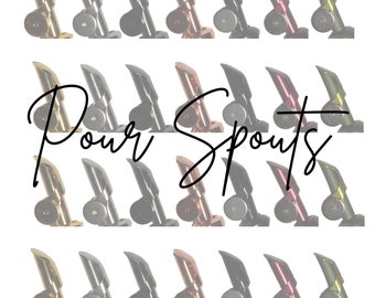 Metal Weighted Pour Spouts | Variety of Colors | Cork or Rubber Based | Perfect for Oils and Vinegars | Minimalist Decor