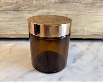 Frasco de vidrio ámbar de 113 g: tapa dorada, cuidado de la piel y fabricación de velas