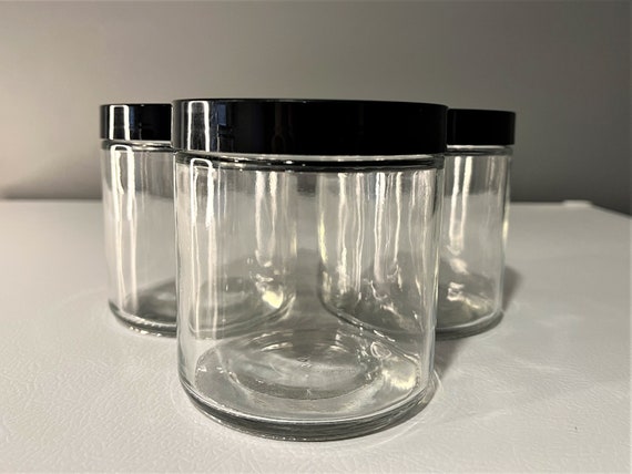 Clear Straight-Sided Glass Jars - 16 oz, Metal Cap