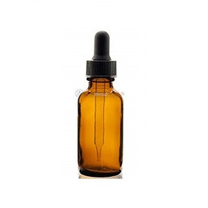 2 oz. (60 ML) Amber Boston Round Glass Bottle with Glass Dropper - Aromatherapy / Essential Oils / Perfumes / Face Oils