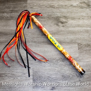 Sacred Fire Prophetic Sacred Scepter Worship Prayer Dance Mattah Stick for Worship Warfare & Intercession