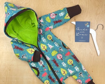 Softshell Overall Jungen Herbstoutfit Matschkleidung personalisiert Regenanzug