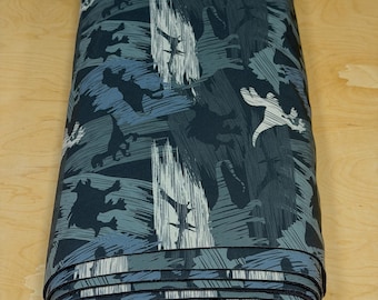 Softshell (Oeko-Tex 100) - Dino - Dinosaur - 50 cm - Steps - Water-repellent - Rain protection - Outdoor fabric