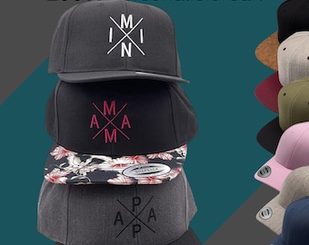 Cap embroidered with cross & name - with inscription - with year - Snapback, birthday, Father's Day, personalized and individual for partners