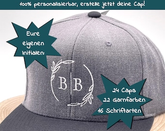 Pet geborduurd met uw initialen Pet met opschrift Snapback Pet individueel Pet Partner gepersonaliseerd Pet met naam