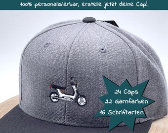 CAP nostalgie Moped - Stickerei - Kinder- & Erwachsenengrößen - Motiv, Text individualisierbar