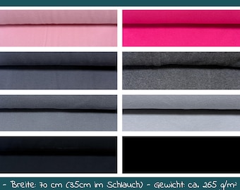 Ribbing (Oeko-Tex 100) - Sold by the meter in 25 cm increments - Ribbed knit fabric - Tubular knit - Ribbed knit fabric - Knitted tube - Pink - Black - Grey