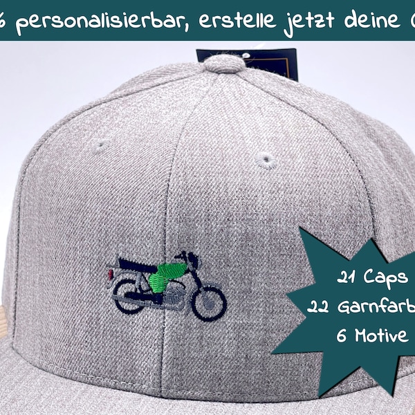 CAP DDR Moped bestickt Snapback Ostmoped personalisiert Stickerei individualisierbar