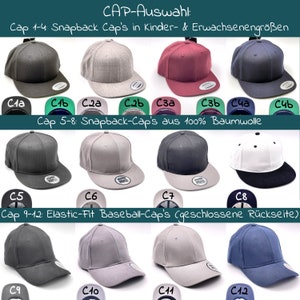 Cap Familie bestickt Cap mit Aufschrift Snapback Cap Vatertag individuell Cap Partner personalisierte Cap mit Namen Bild 4