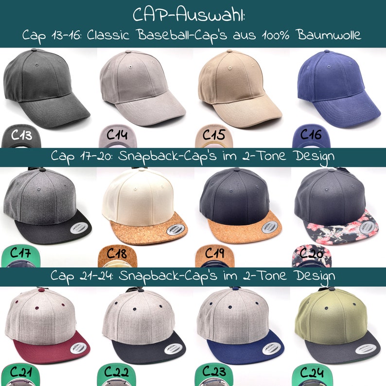 Cap Familie bestickt Cap mit Aufschrift Snapback Cap Vatertag individuell Cap Partner personalisierte Cap mit Namen Bild 5