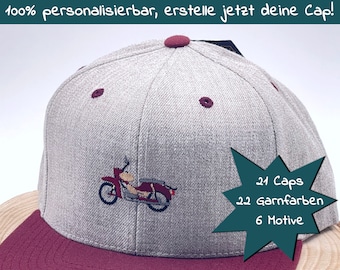 CAP nostalgia moped - embroidery - children & adult sizes - motif, text customizable