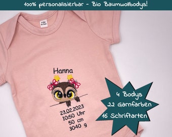 Baby bodysuit with embroidery birth gift personalized with name christening gift baby bodysuit embroidered romper embroider bodysuit