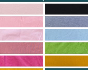 Jersey fabric (Oeko-Tex 100) - solid color - 50 cm increments - sold by the meter - for sewing children's clothing - pink - mustard - purple - grey - green