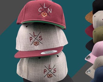 Cap embroidered with cross & name - with pretzel - with year - Snapback, birthday, Father's Day, personalized and individual for partners